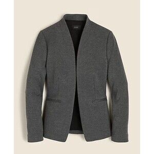 J. Crew TALL Open Front Going Out Blazer Stretch Twill Heather Dove Gray 10 Tall